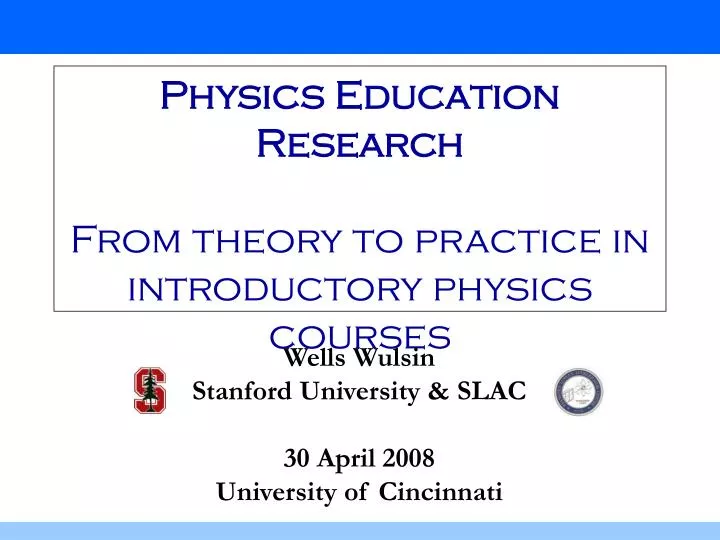 physics education research from theory to practice in introductory physics courses