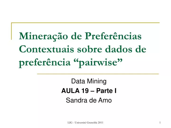 minera o de prefer ncias contextuais sobre dados de prefer ncia pairwise