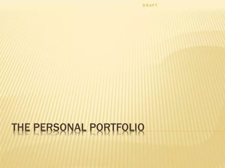 the personal portfolio