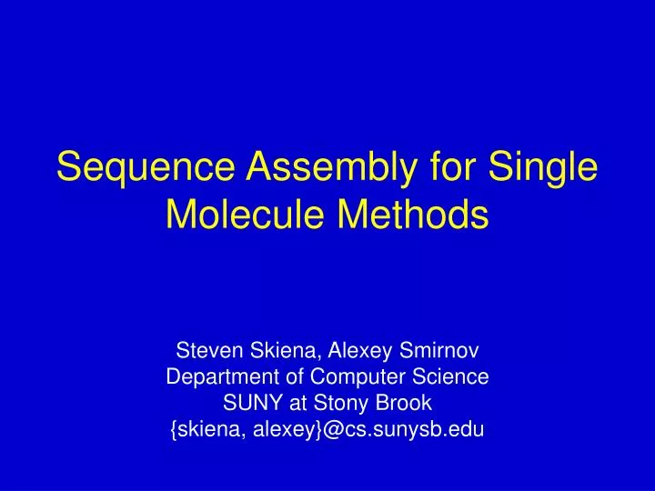 sequence assembly for single molecule methods