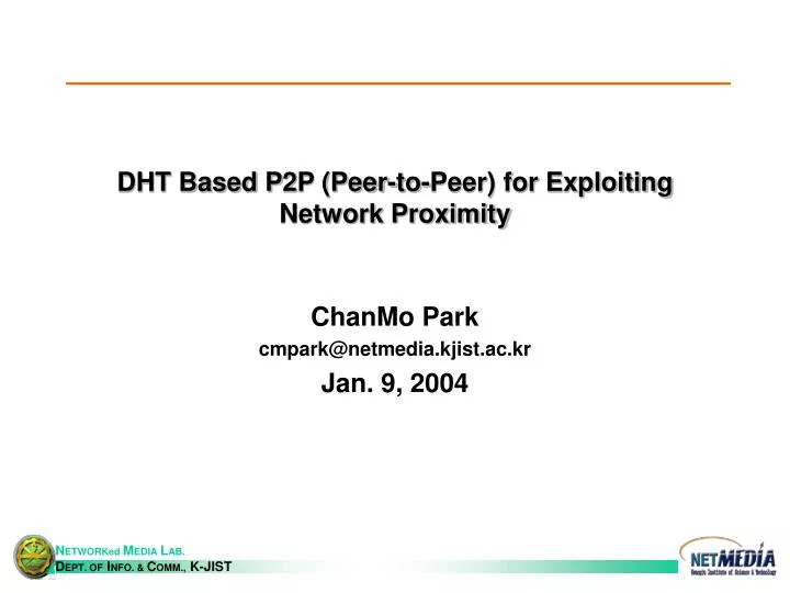 dht based p2p peer to peer for exploiting network proximity