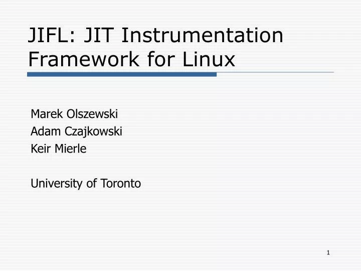 jifl jit instrumentation framework for linux