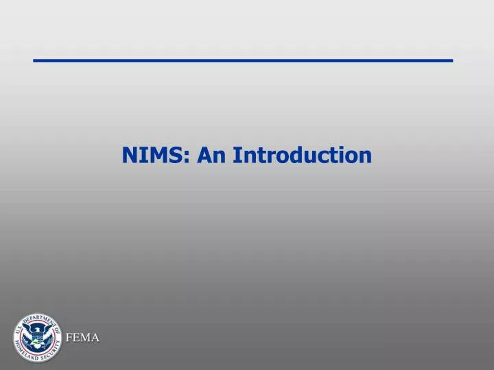 nims an introduction