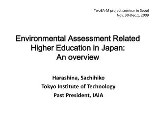 harashina sachihiko tokyo institute of technology past president iaia