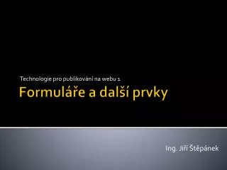 technologie pro publikov n na webu 1