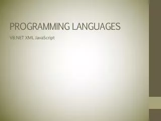 PROGRAMMING LANGUAGES