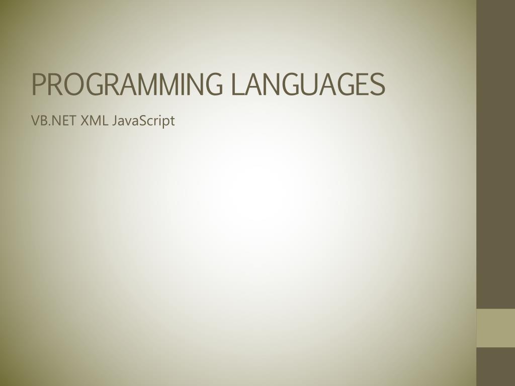 PPT - PROGRAMMING LANGUAGES PowerPoint Presentation, free download - ID ...