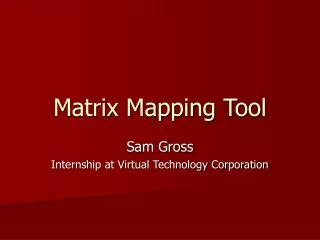 Matrix Mapping Tool
