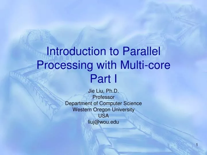 introduction to parallel processing with multi core part i