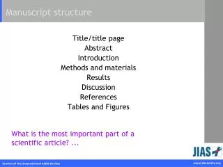 Manuscript structure