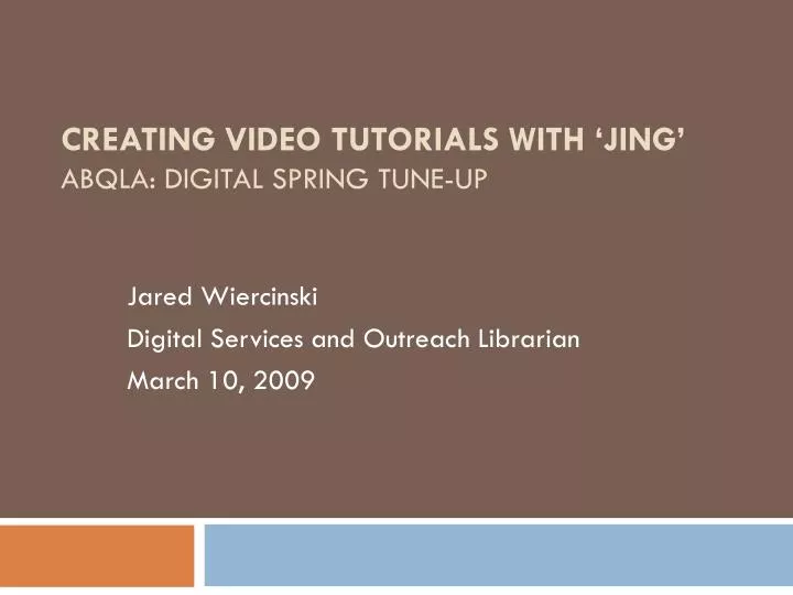 creating video tutorials with jing abqla digital spring tune up
