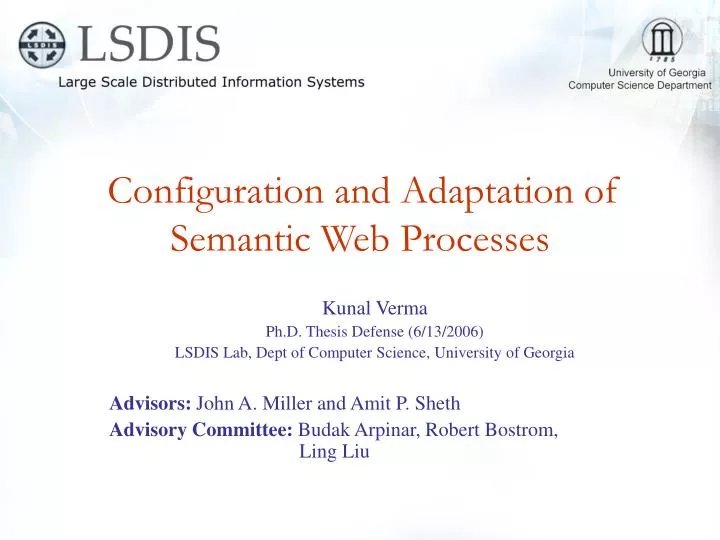 configuration and adaptation of semantic web processes
