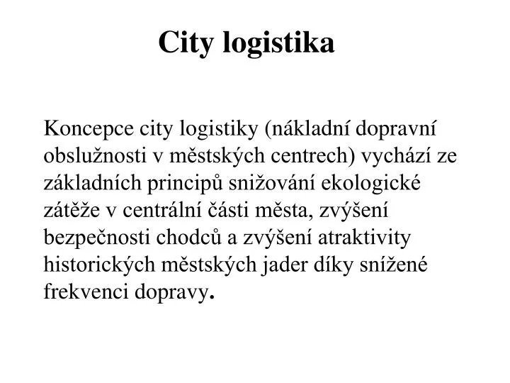 city logistika