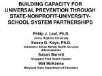 Building Capacity for Universal Prevention in Schools: Maryland's Collaborative Approach - slide 1