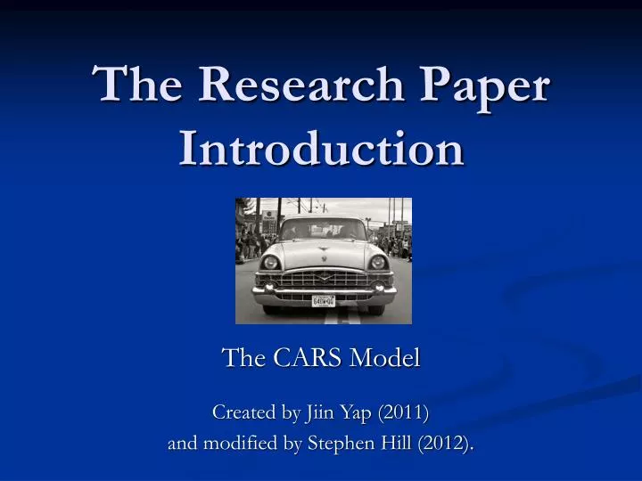 the research paper introduction