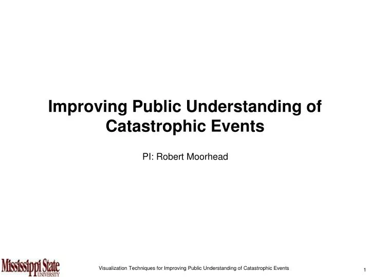 improving public understanding of catastrophic events