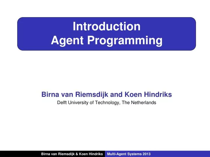 introduction agent programming