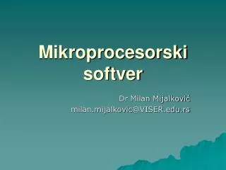mikroprocesorski softver