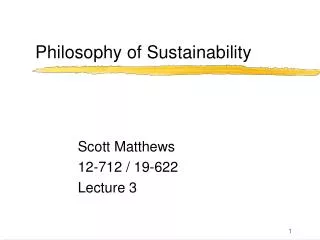 Philosophy of Sustainability