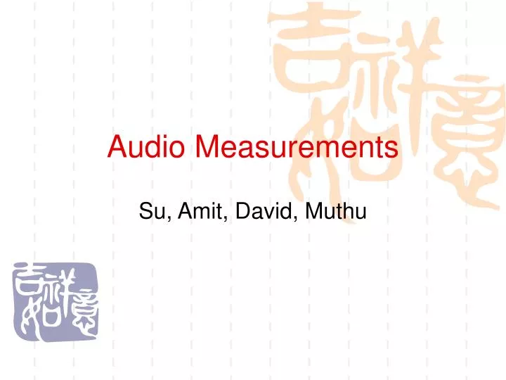 audio measurements