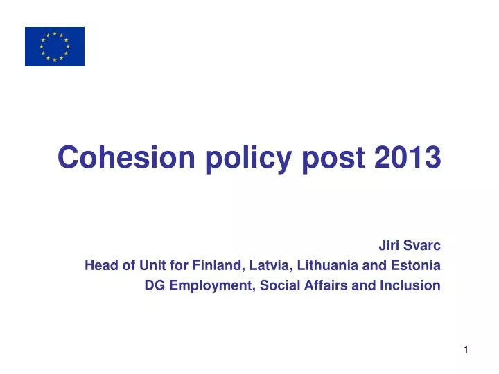 cohesion policy post 2013