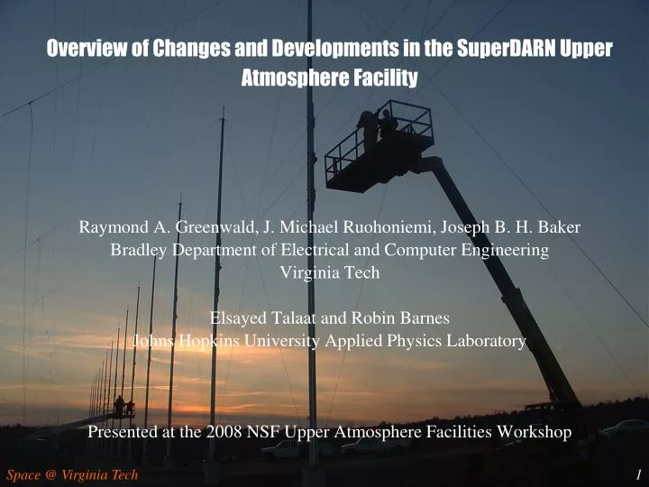 overview of changes and developments in the superdarn upper atmosphere facility