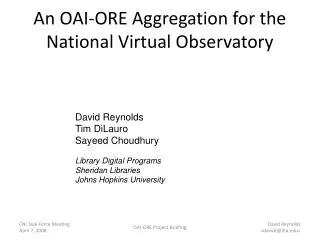 An OAI-ORE Aggregation for the National Virtual Observatory