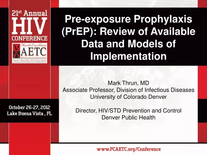pre exposure prophylaxis prep review of available data and models of implementation