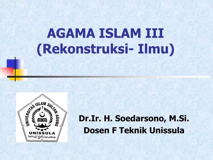 agama islam iii rekonstruksi ilmu