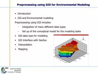Preprocessing using GIS for Environmental Modeling