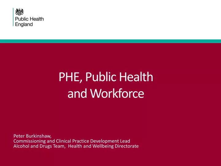 phe public health and w orkforce