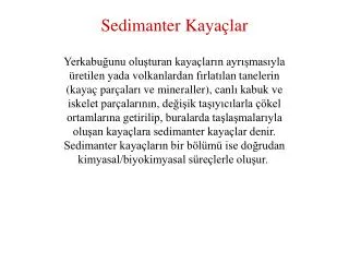 sedimanter kaya lar