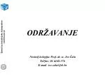ODRŽAVANJE - slide 1