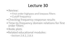 Lecture 30