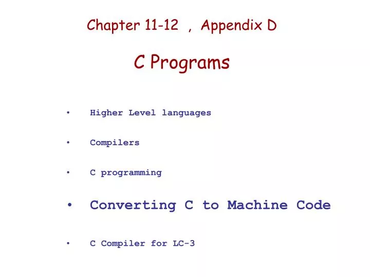chapter 11 12 appendix d c programs