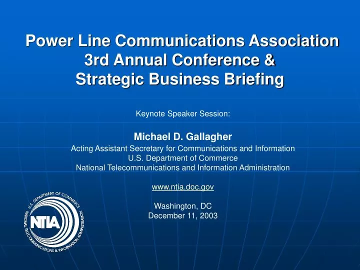 power line communications association 3rd annual conference strategic business briefing