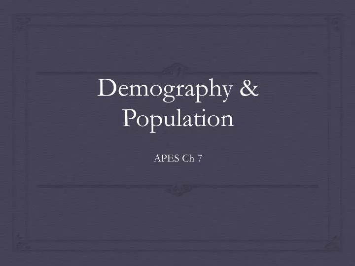 demography population
