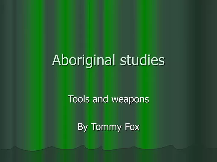 aboriginal studies
