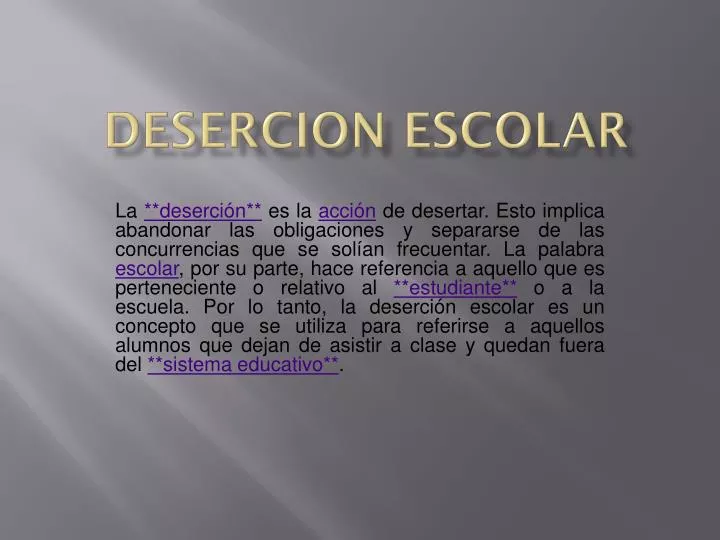 desercion escolar