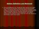 Sekten-Definition und Merkmale - slide 1