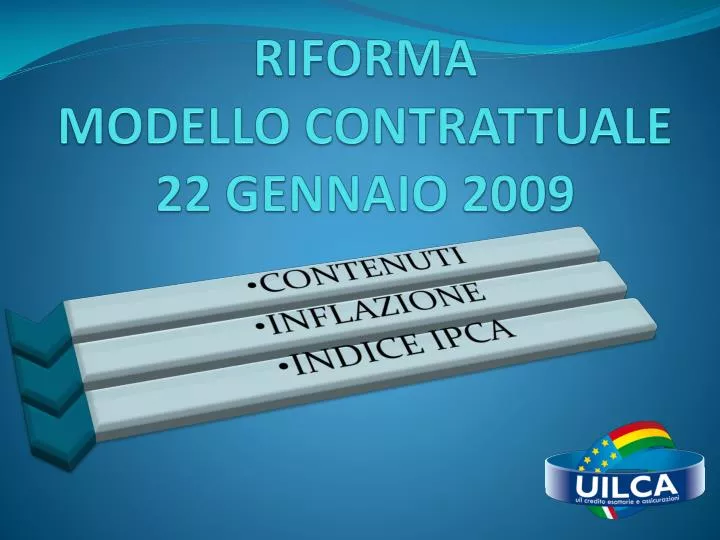 riforma modello contrattuale 22 gennaio 2009