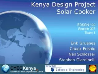 Kenya Design Project Solar Cooker