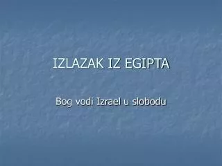 izlazak iz egipta