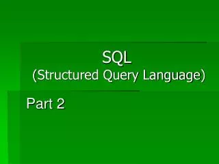 sql structured query language