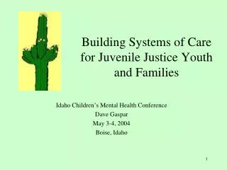Building Systems of Care for Juvenile Justice Youth and Families