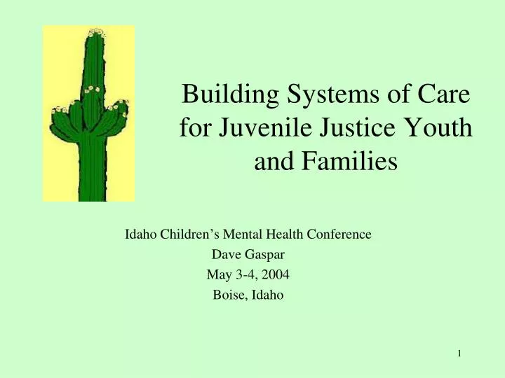 building systems of care for juvenile justice youth and families