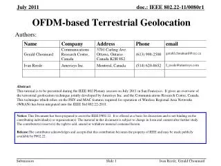 OFDM-based Terrestrial Geolocation