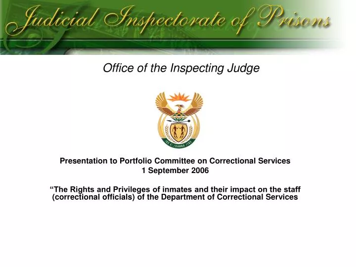 office of the inspecting judge