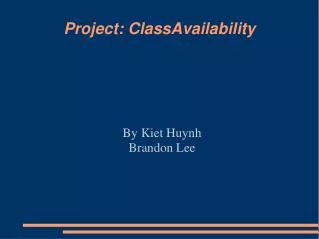 Project: ClassAvailability