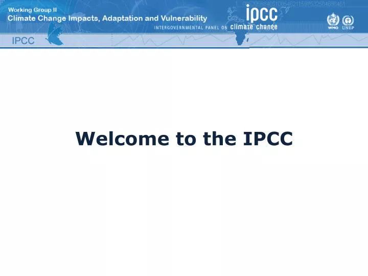 welcome to the ipcc